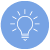 blue circle background lightbulb icon