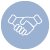 light blue circle background simple handshake icon