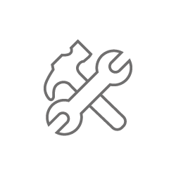 white background wrench and hammer icon