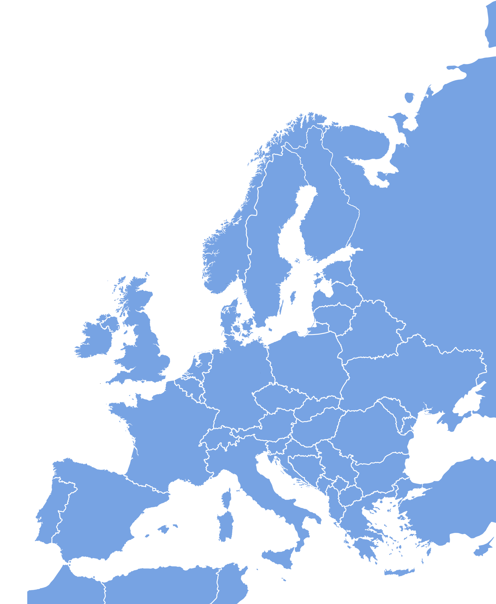 light blue Europe map IK partners influence dark blue gif